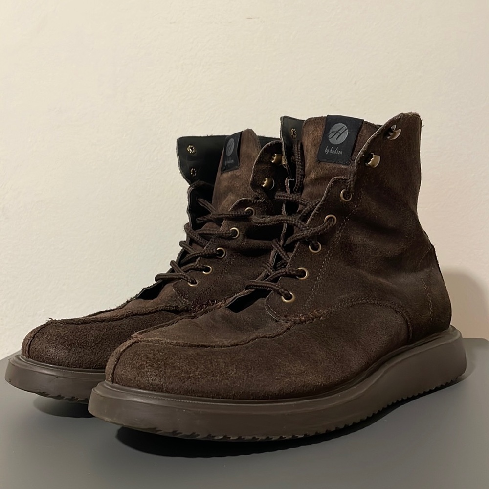 H by Hudson London lace up brown suede boots 43